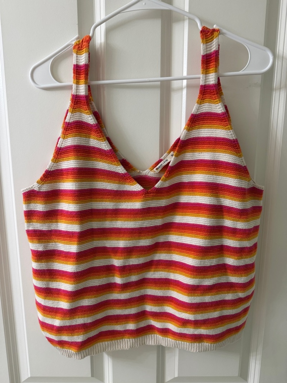 Marine Layer Multicolor Striped Knit Tank — Pink, Orange, Yellow & White
